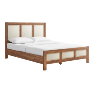 Cama Queen con plataforma de veta de madera Gabriel